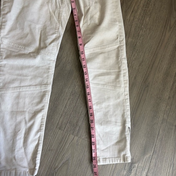 Banana Republic Ivory Corduroy Skinny Pants Mid Rise Women’s Sz 31 Zipper Ankle - Picture 4 of 8